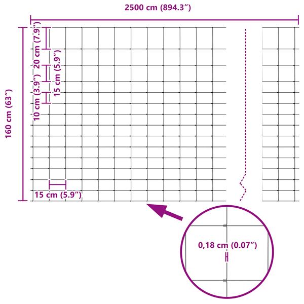 Grote foto vidaxl veldfence 1.6x25 m gegalvaniseerd staal tuin en terras hekken en schuttingen