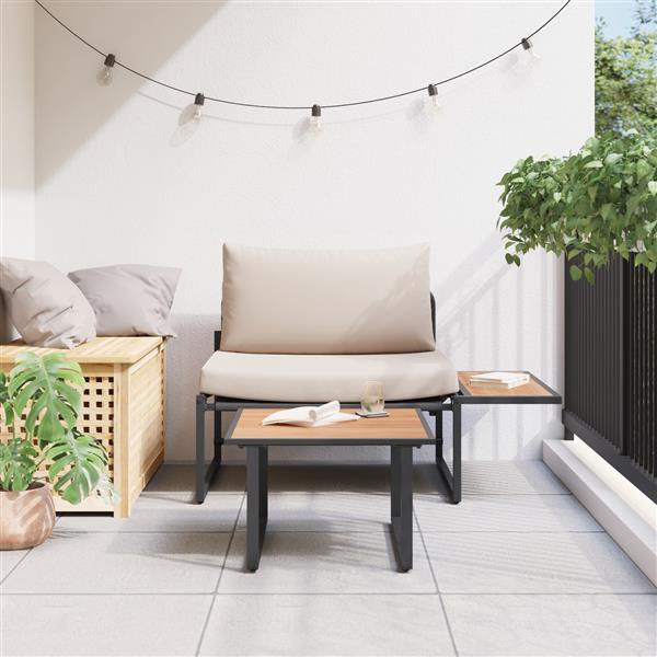 Grote foto vidaxl 2 delige tuinbankenset 1 persoons met taupe kussens tuin en terras tuinmeubelen