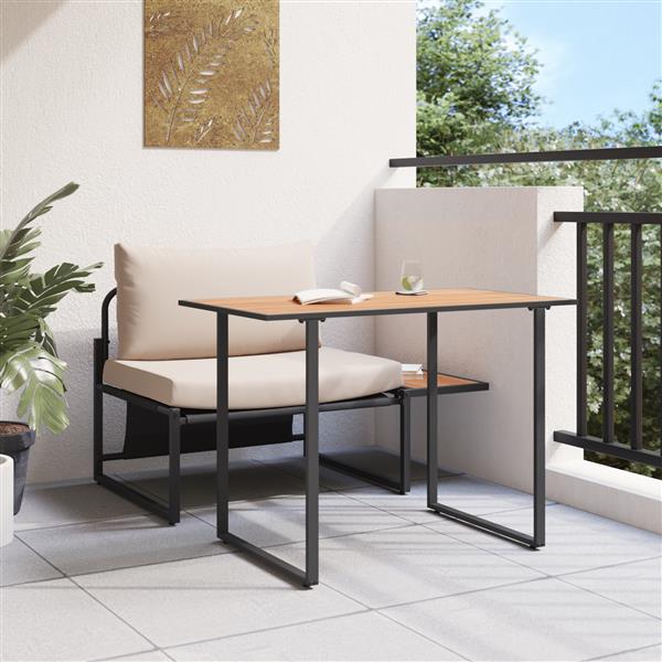 Grote foto vidaxl 2 delige tuinset 1 persoons met taupe kussens tuin en terras tuinmeubelen