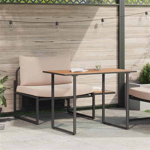 Grote foto vidaxl 2 delige tuinset 1 persoons met taupe kussens tuin en terras tuinmeubelen