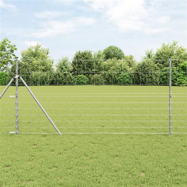 Grote foto vidaxl veldhek 1 2x25 m gegalvaniseerd staal tuin en terras hekken en schuttingen