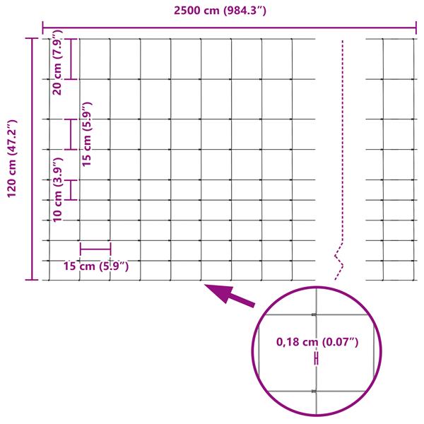 Grote foto vidaxl veldhek 1 2x25 m gegalvaniseerd staal tuin en terras hekken en schuttingen