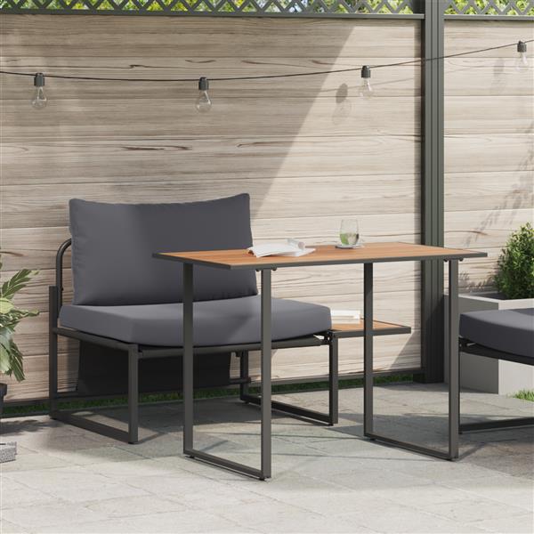 Grote foto vidaxl 2 delige tuinset 1 persoons met antracietkleurige kussens tuin en terras tuinmeubelen
