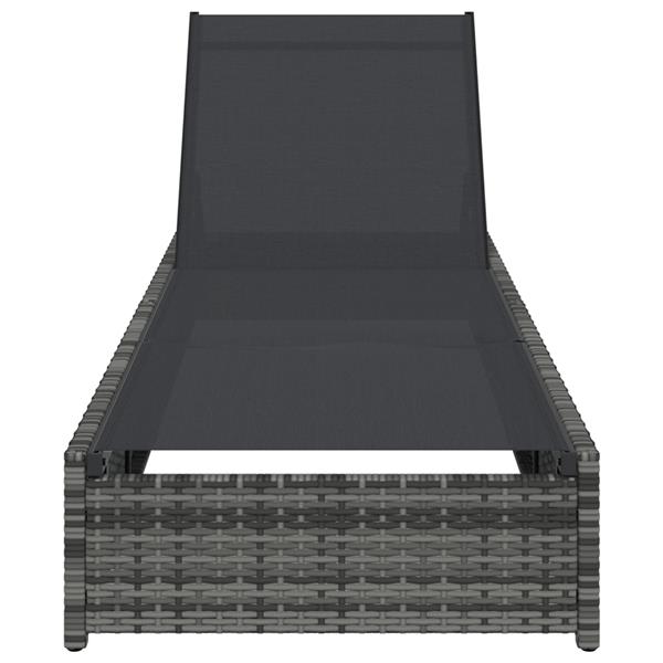 Grote foto vidaxl ligbed 60x200x27 cm poly rattan grijs tuin en terras tuinmeubelen