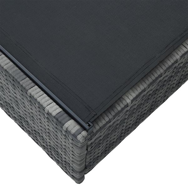 Grote foto vidaxl ligbed 60x200x27 cm poly rattan grijs tuin en terras tuinmeubelen