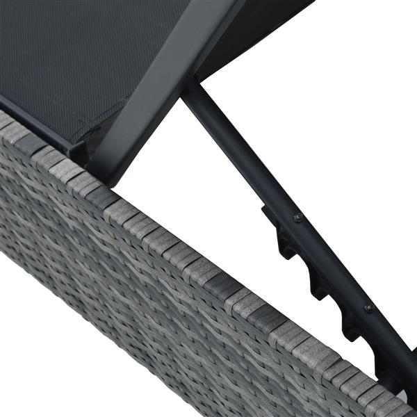 Grote foto vidaxl ligbed 60x200x27 cm poly rattan grijs tuin en terras tuinmeubelen