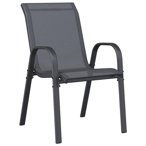 Grote foto vidaxl 3 delige bistro set voor de tuin in anthraciet textilene en staal tuin en terras tuinmeubelen