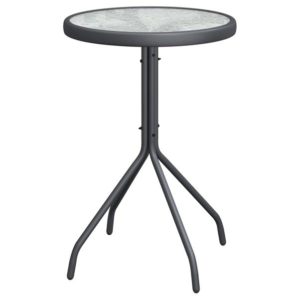 Grote foto vidaxl 3 delige bistro set voor de tuin in anthraciet textilene en staal tuin en terras tuinmeubelen