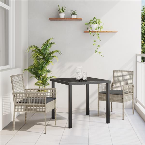 Grote foto vidaxl tuinstoelen 2 st met kussens poly rattan lichtgrijs tuin en terras tuinmeubelen