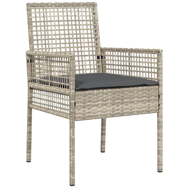 Grote foto vidaxl tuinstoelen 2 st met kussens poly rattan lichtgrijs tuin en terras tuinmeubelen