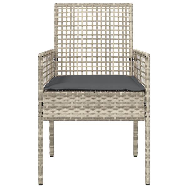 Grote foto vidaxl tuinstoelen 2 st met kussens poly rattan lichtgrijs tuin en terras tuinmeubelen