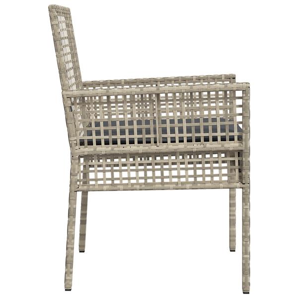 Grote foto vidaxl tuinstoelen 2 st met kussens poly rattan lichtgrijs tuin en terras tuinmeubelen