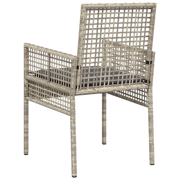 Grote foto vidaxl tuinstoelen 2 st met kussens poly rattan lichtgrijs tuin en terras tuinmeubelen