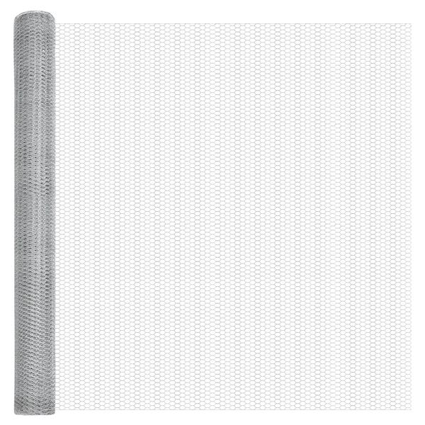 Grote foto vidaxl hexagoon gaas 1 6x50 m gegalvaniseerd staal tuin en terras hekken en schuttingen