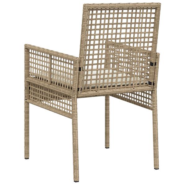 Grote foto vidaxl tuinstoelen 2 st met kussens poly rattan beige tuin en terras tuinmeubelen