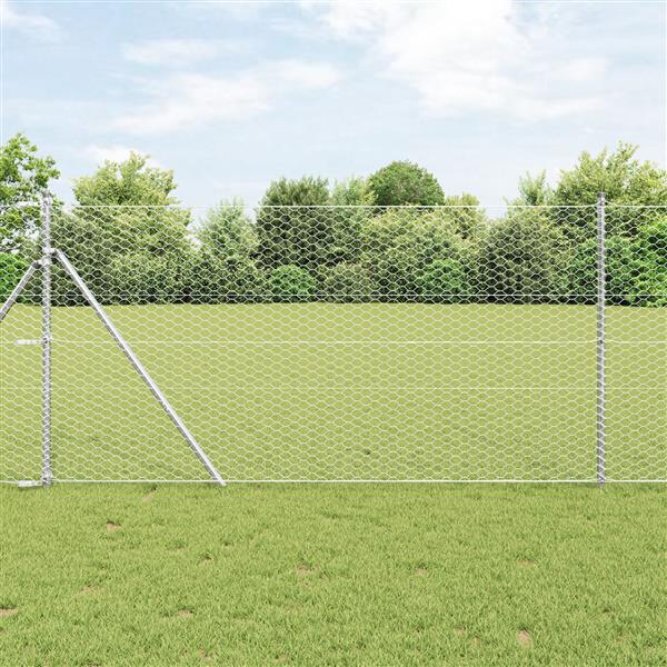 Grote foto vidaxl hexagon fencing 1.2x50 m gegalvaniseerd staal tuin en terras hekken en schuttingen