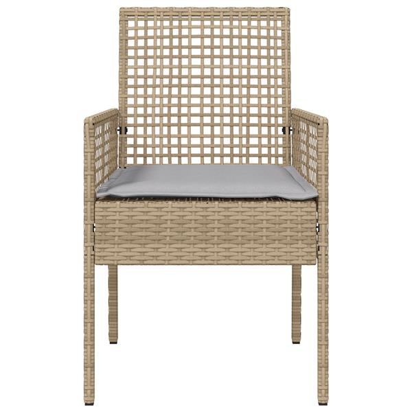 Grote foto vidaxl tuinstoelen 2 st met kussens poly rattan beige tuin en terras tuinmeubelen