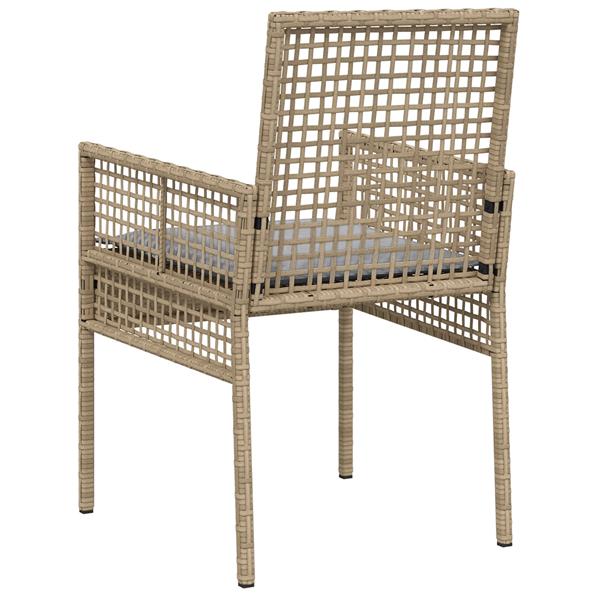 Grote foto vidaxl tuinstoelen 2 st met kussens poly rattan beige tuin en terras tuinmeubelen