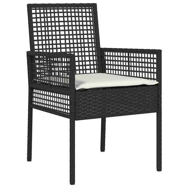 Grote foto vidaxl tuinstoelen 2 st met kussens poly rattan zwart tuin en terras tuinmeubelen