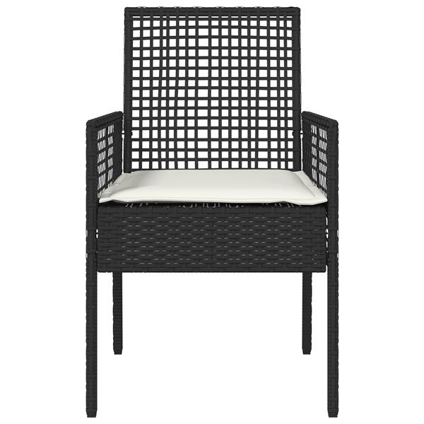 Grote foto vidaxl tuinstoelen 2 st met kussens poly rattan zwart tuin en terras tuinmeubelen
