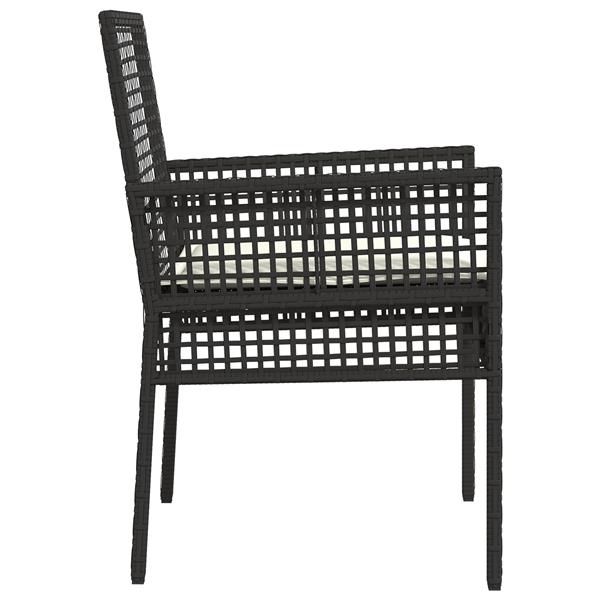 Grote foto vidaxl tuinstoelen 2 st met kussens poly rattan zwart tuin en terras tuinmeubelen