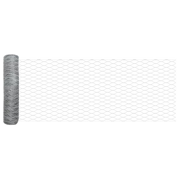 Grote foto vidaxl hexagon schutting 0 6x50 m gegalvaniseerd staal tuin en terras hekken en schuttingen