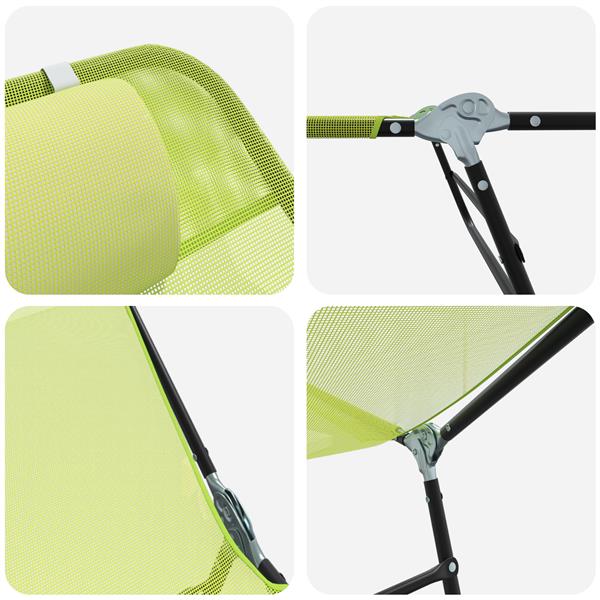 Grote foto vidaxl opvouwbare zonnebanken 2 stuks met hoofdkussen groen textileen tuin en terras tuinmeubelen