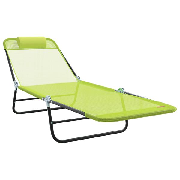 Grote foto vidaxl opvouwbare zonnebed met hoofsteun groen textilene tuin en terras tuinmeubelen