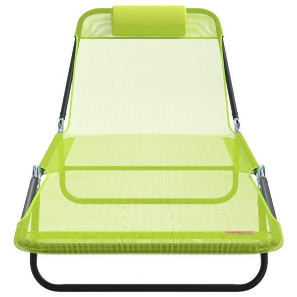 Grote foto vidaxl opvouwbare zonnebed met hoofsteun groen textilene tuin en terras tuinmeubelen