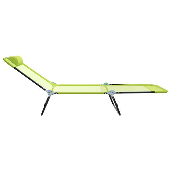 Grote foto vidaxl opvouwbare zonnebed met hoofsteun groen textilene tuin en terras tuinmeubelen
