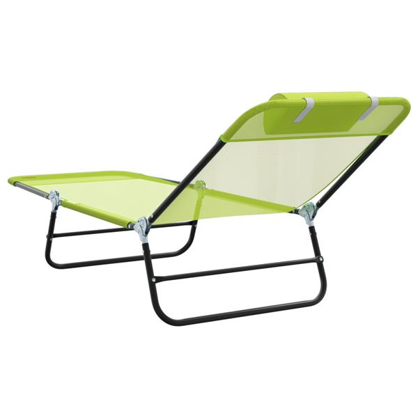 Grote foto vidaxl opvouwbare zonnebed met hoofsteun groen textilene tuin en terras tuinmeubelen