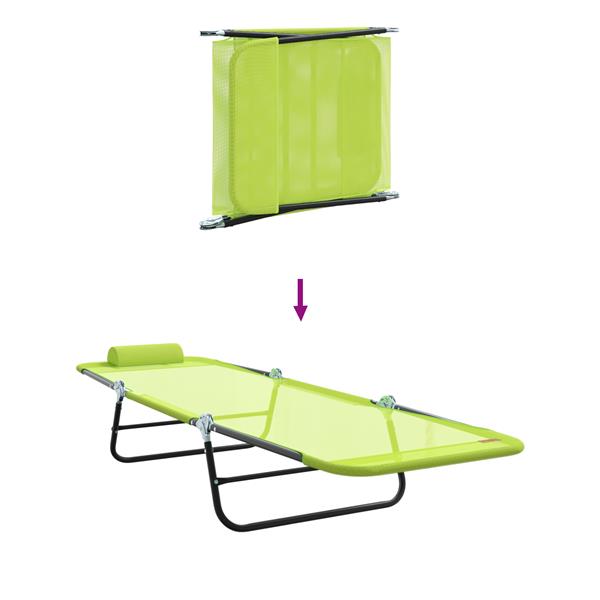 Grote foto vidaxl opvouwbare zonnebed met hoofsteun groen textilene tuin en terras tuinmeubelen