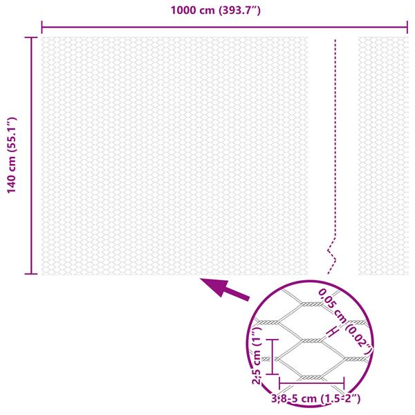 Grote foto vidaxl hexagon omheining 1 4x10 m gegalvaniseerd staal tuin en terras hekken en schuttingen