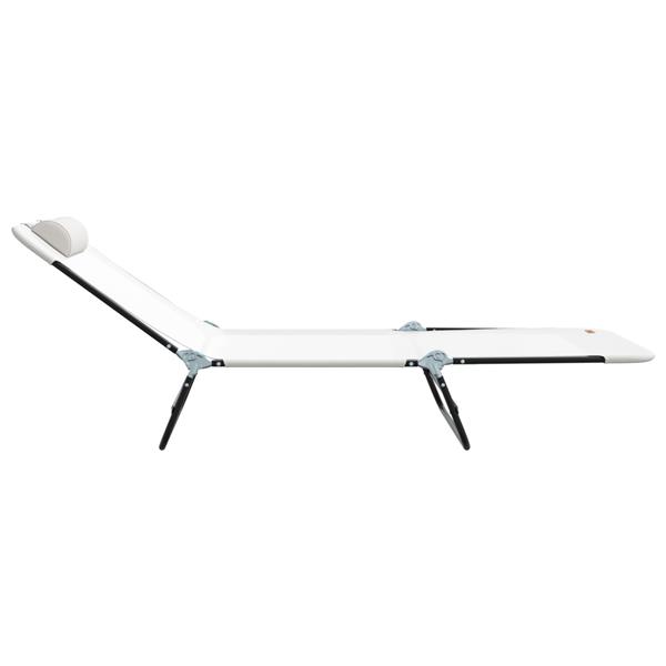 Grote foto vidaxl opvouwbare zonnebank met hoofdkussen cr me textilene tuin en terras tuinmeubelen