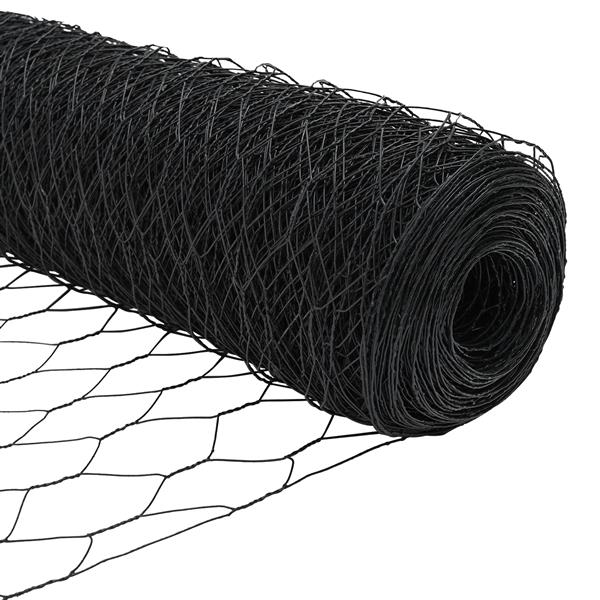 Grote foto vidaxl hexagon schutting grijs 0.8x100 m staal tuin en terras hekken en schuttingen