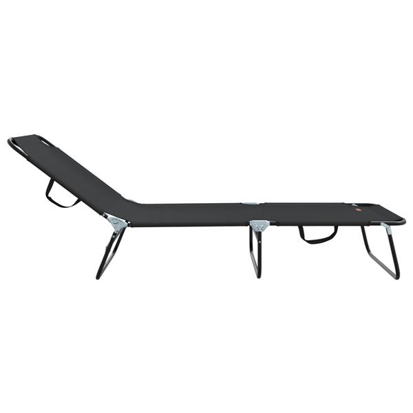 Grote foto vidaxl opvouwbaar ligbed 2 stuks draagbaar zwart 600d oxford stof tuin en terras tuinmeubelen