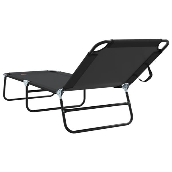 Grote foto vidaxl opvouwbaar ligbed 2 stuks draagbaar zwart 600d oxford stof tuin en terras tuinmeubelen
