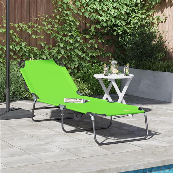 Grote foto vidaxl opvouwbaar ligbed draagbaar groen 600d oxford stof tuin en terras tuinmeubelen