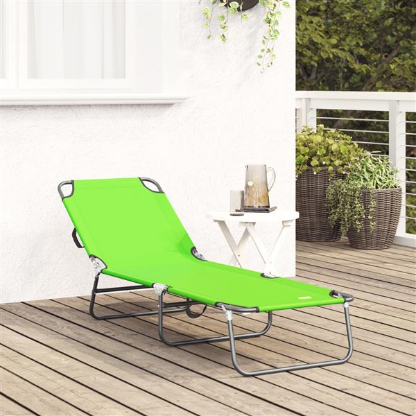 Grote foto vidaxl opvouwbaar ligbed draagbaar groen 600d oxford stof tuin en terras tuinmeubelen