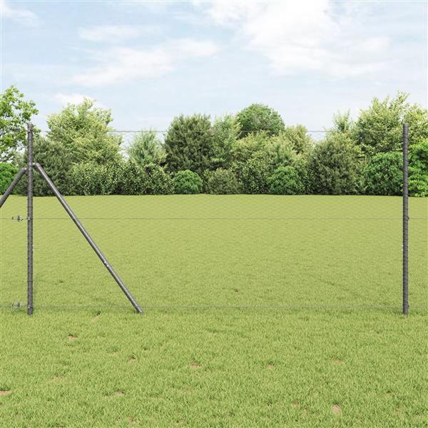 Grote foto vidaxl hexagon hek grijs 1 2x50 m staal tuin en terras hekken en schuttingen