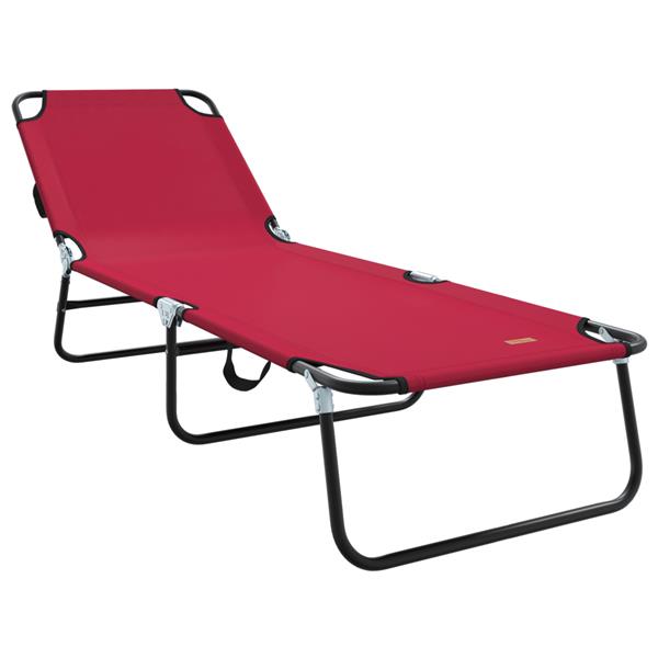 Grote foto vidaxl opvouwbare ligbed draagbaar rood 600d oxford stof tuin en terras tuinmeubelen