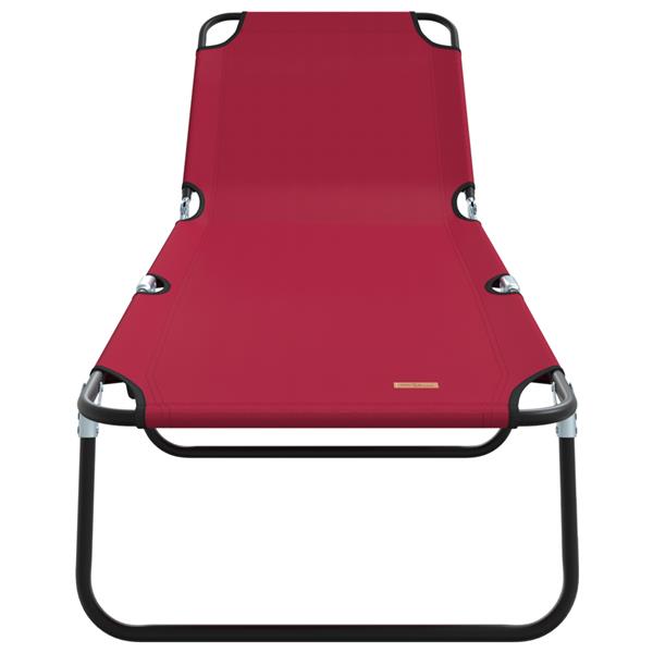 Grote foto vidaxl opvouwbare ligbed draagbaar rood 600d oxford stof tuin en terras tuinmeubelen
