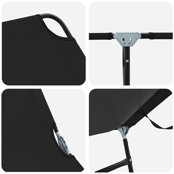 Grote foto vidaxl vouwbare ligbed draagbaar zwart 600d oxford stof tuin en terras tuinmeubelen