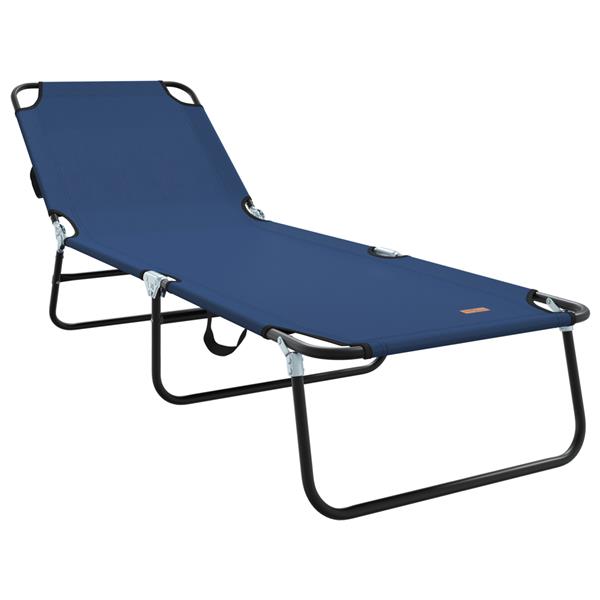 Grote foto vidaxl vouwbaar ligbed draagbaar blauw 600d oxford stof tuin en terras tuinmeubelen