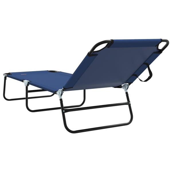 Grote foto vidaxl vouwbaar ligbed draagbaar blauw 600d oxford stof tuin en terras tuinmeubelen