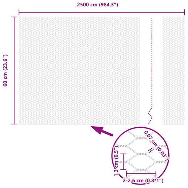 Grote foto vidaxl hexagon schutting grijs 0 6x25 m staal tuin en terras hekken en schuttingen