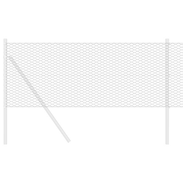Grote foto vidaxl hexagon tuinhek grijs 0.4x25 m staal tuin en terras hekken en schuttingen