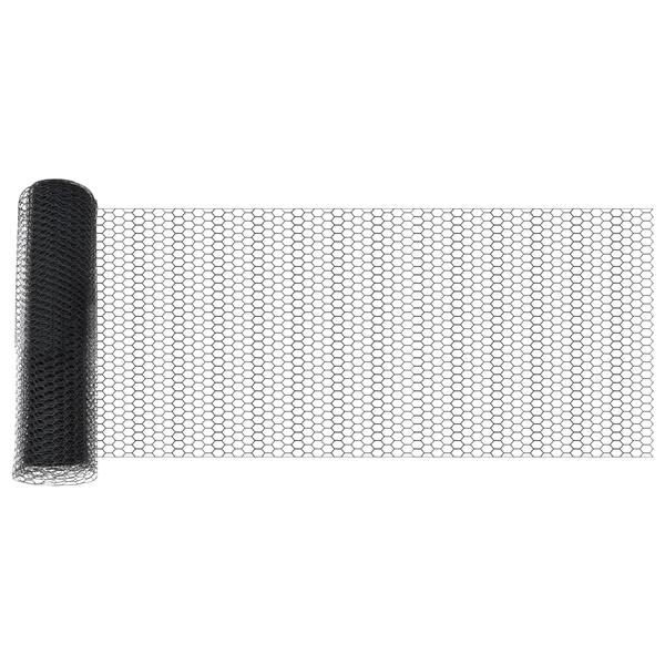 Grote foto vidaxl hexagon tuinhek grijs 0.4x25 m staal tuin en terras hekken en schuttingen