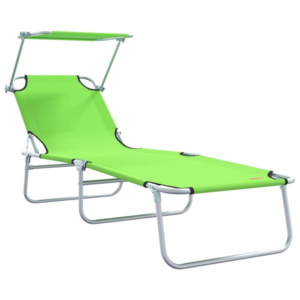 Grote foto vidaxl opvouwbare zonnebeden 2 stuks met canopy groen 600d oxford stof tuin en terras tuinmeubelen