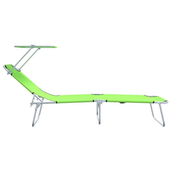 Grote foto vidaxl opvouwbare zonnebeden 2 stuks met canopy groen 600d oxford stof tuin en terras tuinmeubelen